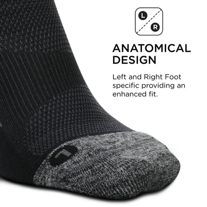 Feetures Elite Light Cushion No Show Tab Solid- Running Socks for Men & Women, Athletic Compression Socks, Moisture Wicking- Small, Black