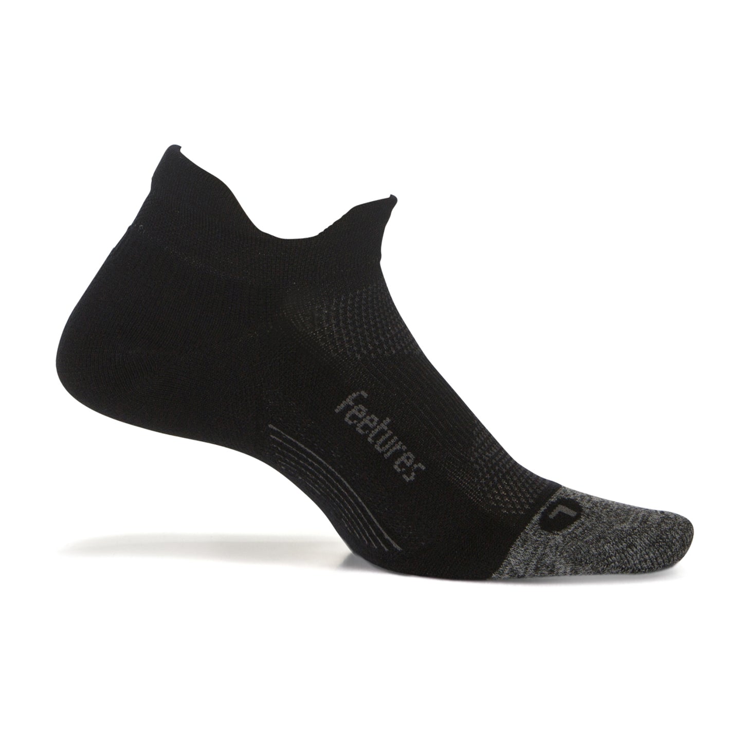 Feetures Elite Light Cushion No Show Tab Solid- Running Socks for Men & Women, Athletic Compression Socks, Moisture Wicking- Small, Black