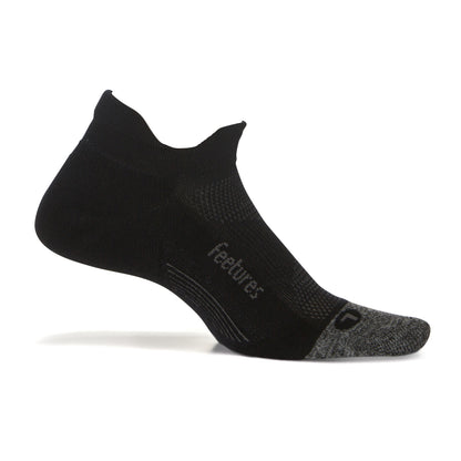 Feetures Elite Light Cushion No Show Tab Solid- Running Socks for Men & Women, Athletic Compression Socks, Moisture Wicking- Small, Black