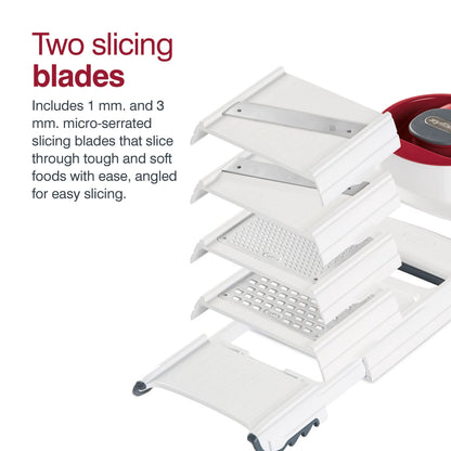 Zyliss 4 in 1 Slicer Grater - Vegetable Cutter, Adjustable and Collapsible with Non-Slip Grip