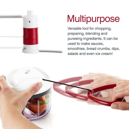 ZYLISS Easy Pull Food Chopper and Manual Food Processor - Vegetable Slicer and Dicer - Hand Held