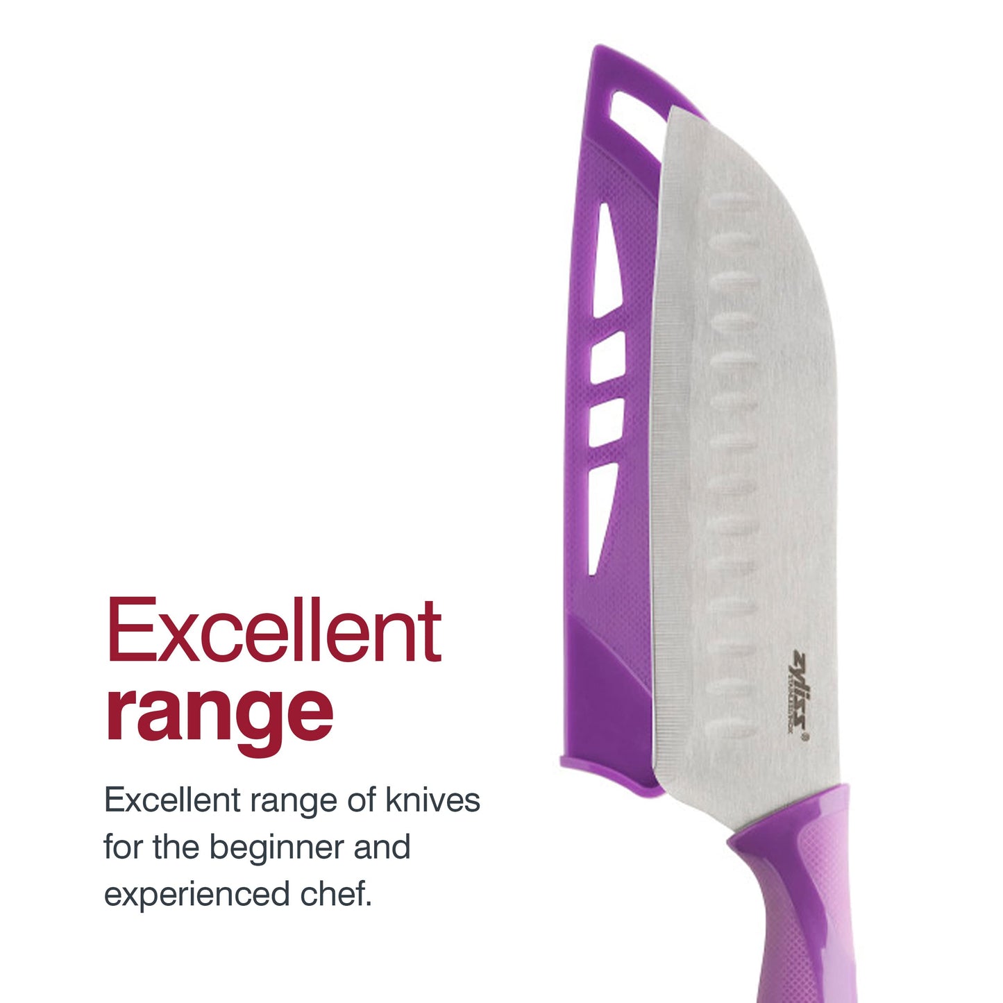 ZYLISS 6 Piece Kitchen Knife Set with Sheath Covers, Stainless Steel