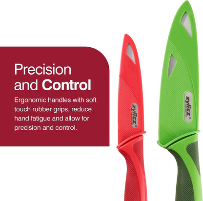 ZYLISS 3 Piece Value Knife Set with Sheath Covers, Stainless Steel