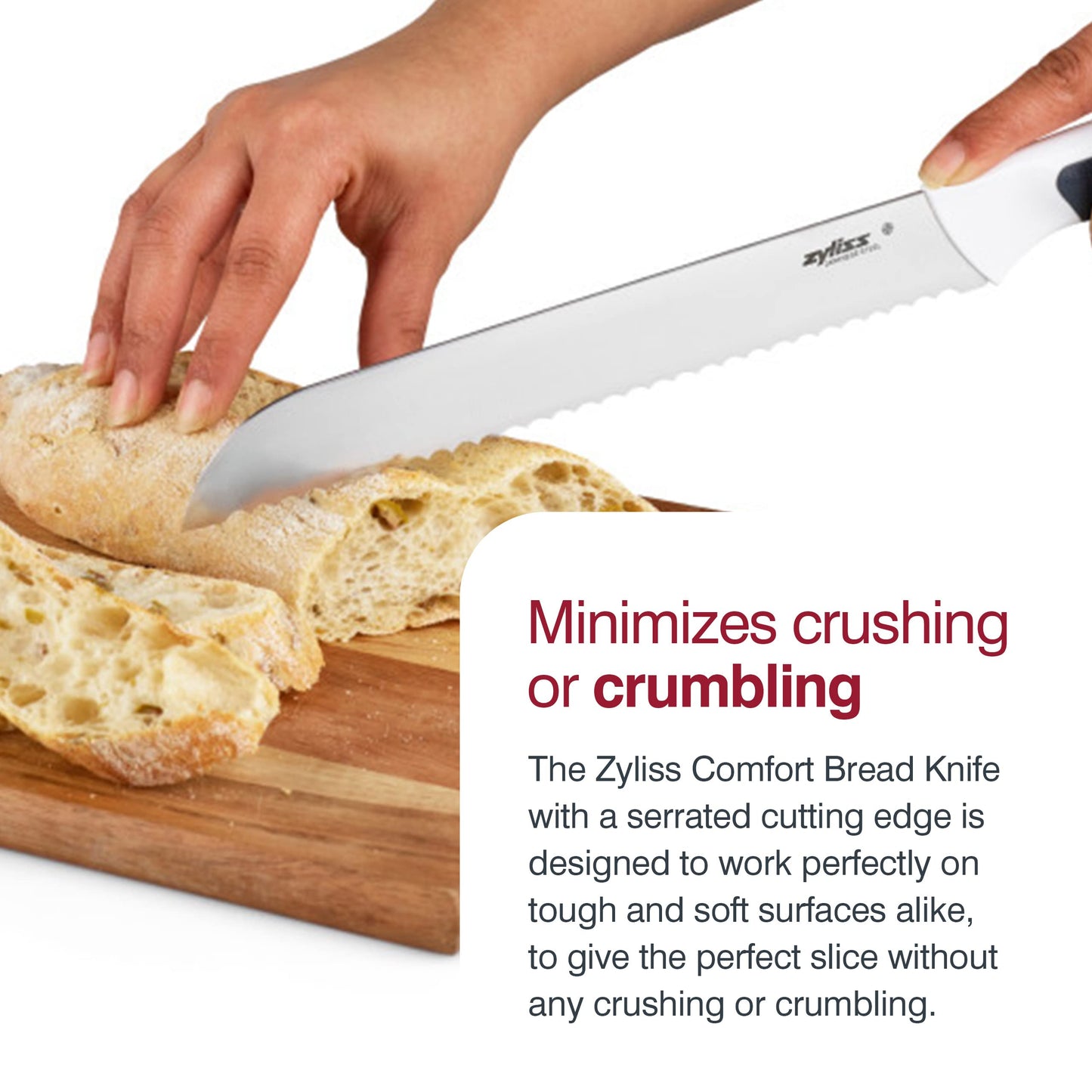 Zyliss E920208U Comfort Bread Knife, 8 inches White