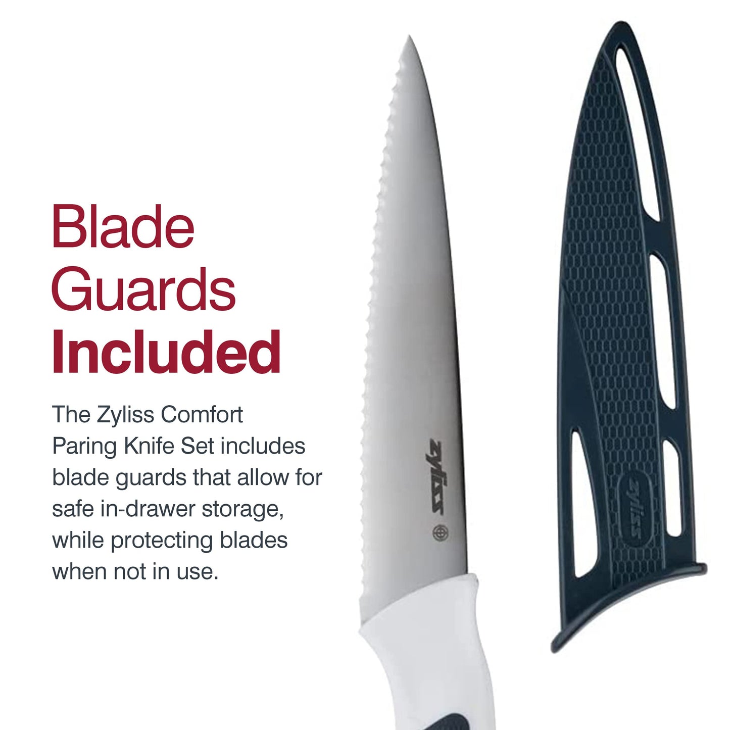 Zyliss - E920243U Zyliss Comfort 2 Piece Paring Knife Set, 4 inches, White