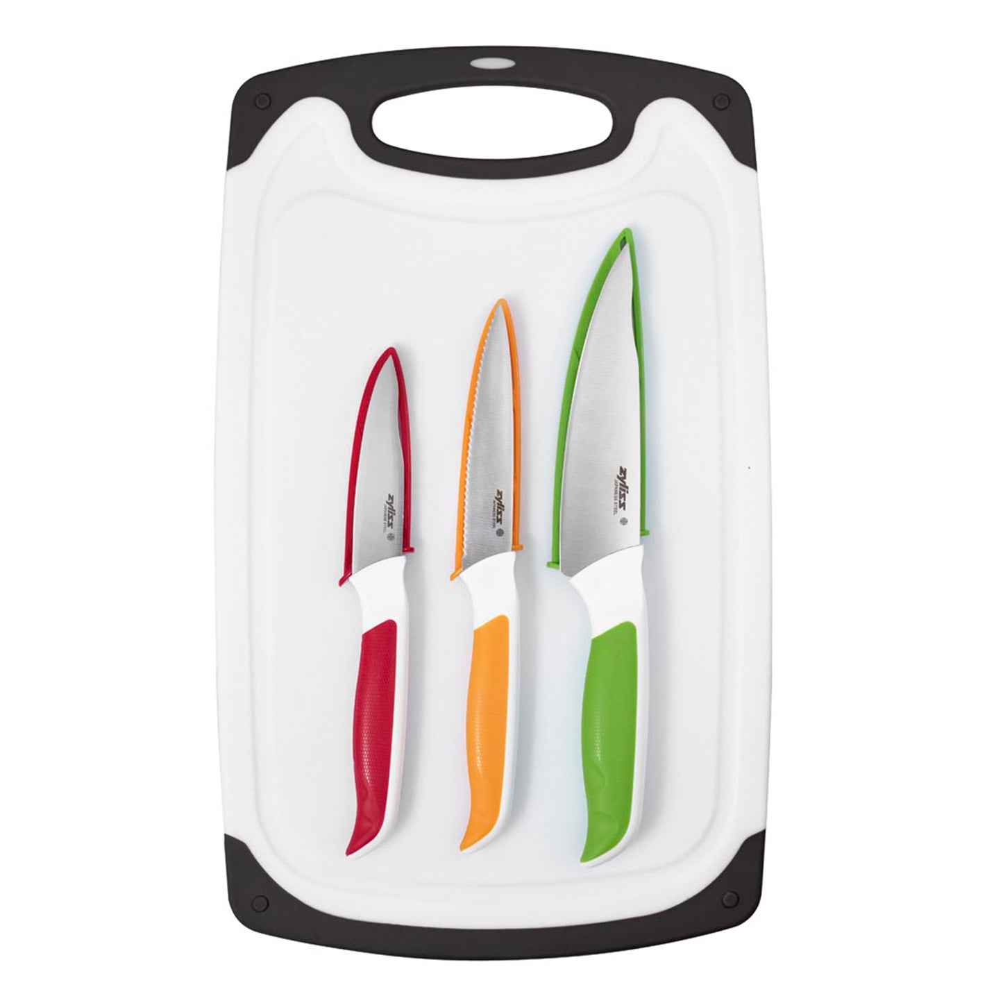 ZYLISS 4 Piece Cutting Board & Knife Set, 1EA