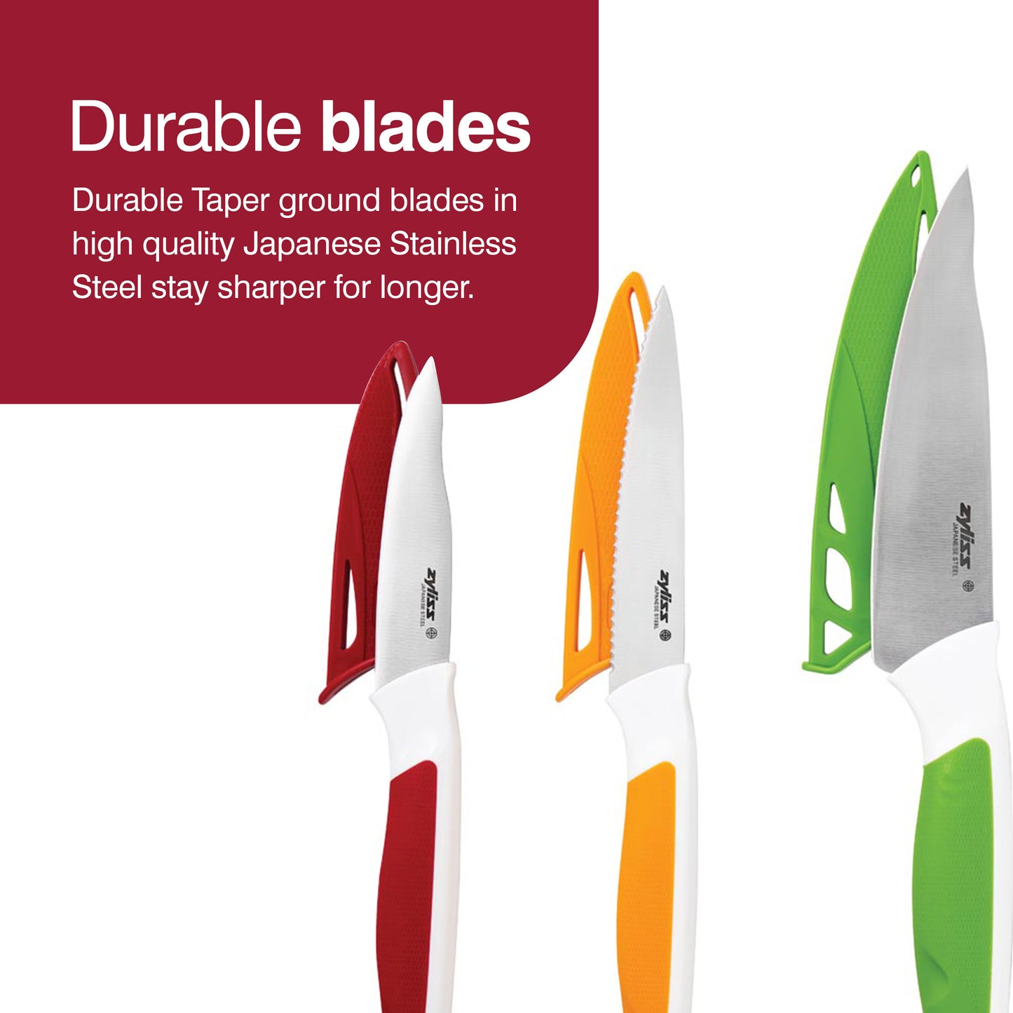ZYLISS 4 Piece Cutting Board & Knife Set, 1EA