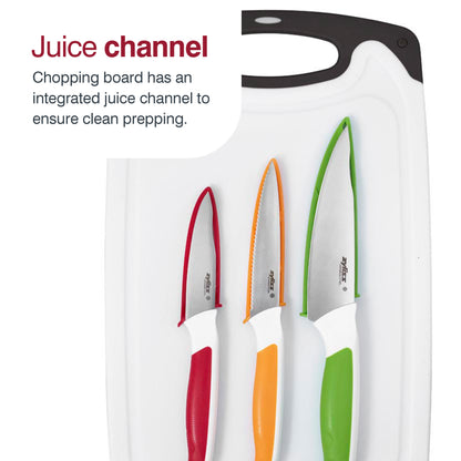 ZYLISS 4 Piece Cutting Board & Knife Set, 1EA