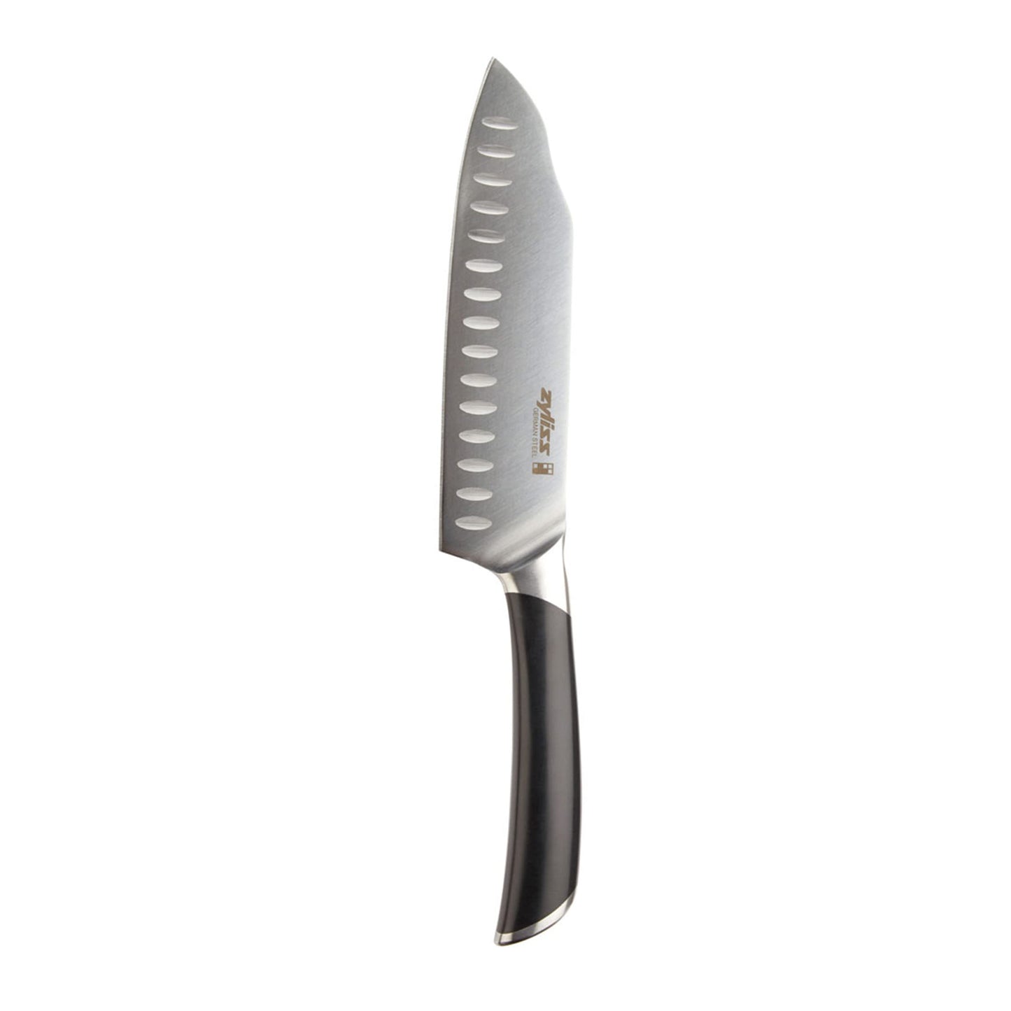 Zyliss Comfort Pro 7" Santoku Knife - Ice Hardened German Steel Kitchen Cutlery, Black/Stainless Steel