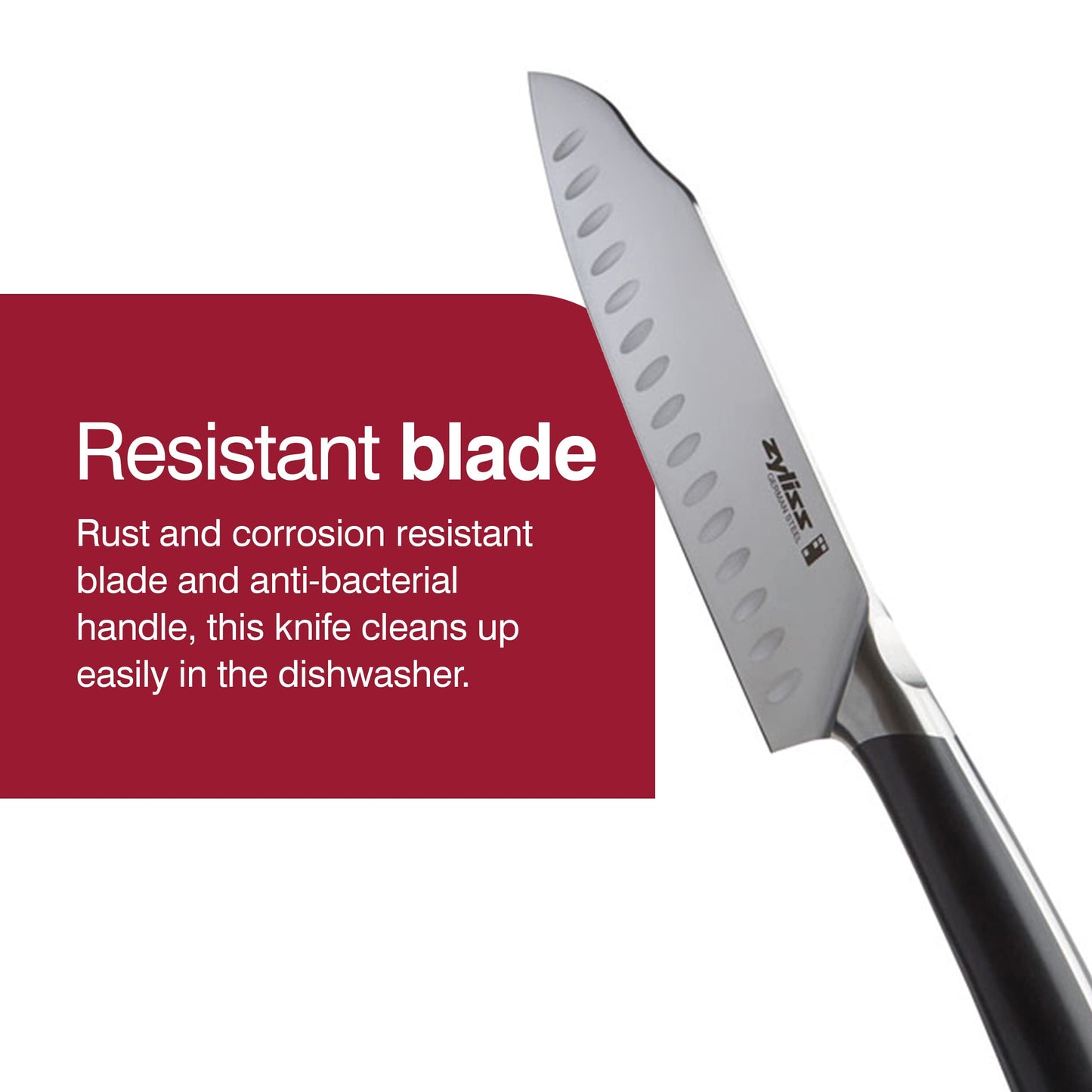 Zyliss Comfort Pro 7" Santoku Knife - Ice Hardened German Steel Kitchen Cutlery, Black/Stainless Steel