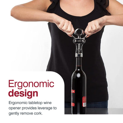 Zyliss Stainless Corkscrew & Bottle Opener - Wine Corkscrew & Beer Bottle Opener with Rubber Handles - Dishwasher-Safe Kitchen Tool & Gadget