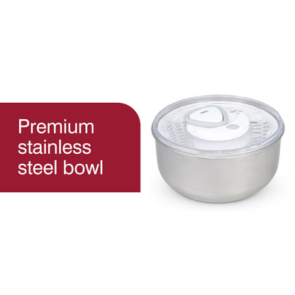 Zyliss Easy Spin¬Æ Salad Spinner, Stainless Steel