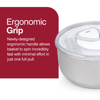 Zyliss Easy Spin¬Æ Salad Spinner, Stainless Steel