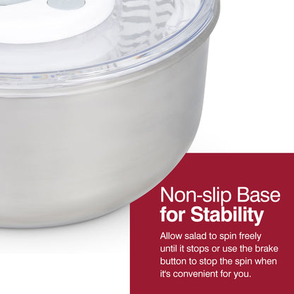 Zyliss Easy Spin¬Æ Salad Spinner, Stainless Steel