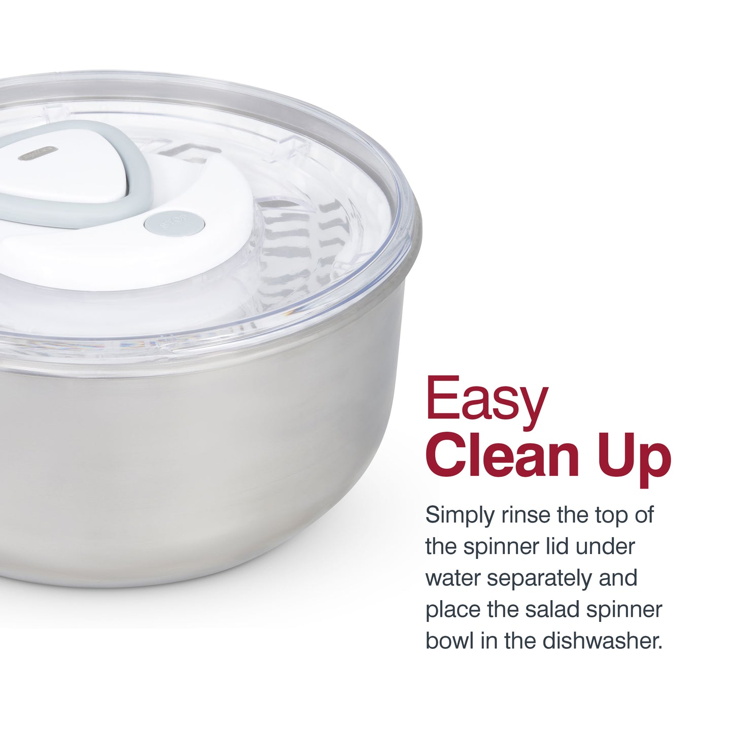 Zyliss Easy Spin¬Æ Salad Spinner, Stainless Steel