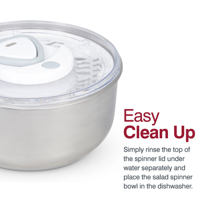 Zyliss Easy Spin¬Æ Salad Spinner, Stainless Steel