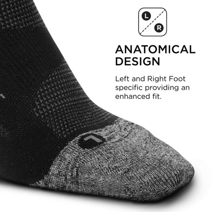Feetures Elite Ultra Light Mini Crew- Trail Running Socks for Women & Men, Targeted Compression, Moisture Wicking- X-Large, Black