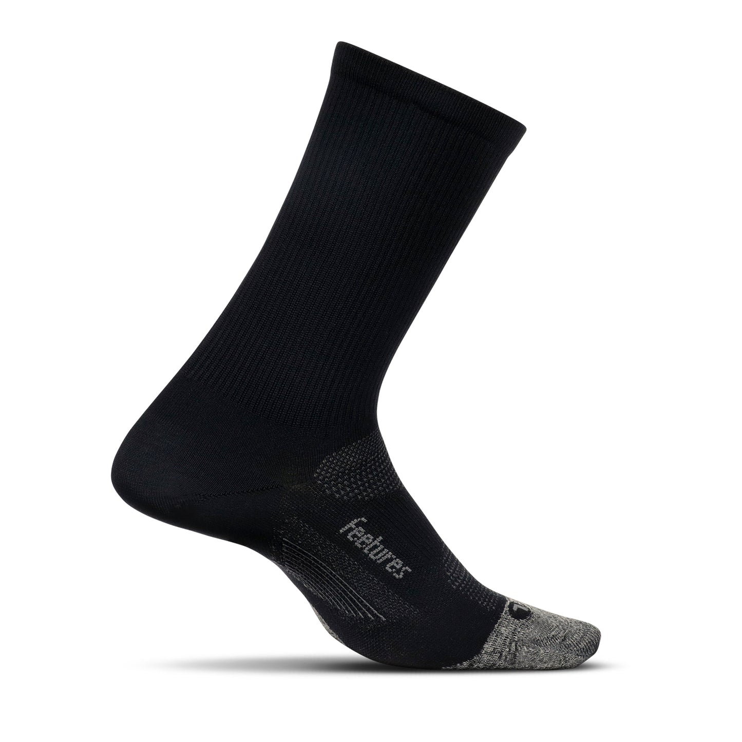Feetures Elite Ultra Light Mini Crew- Trail Running Socks for Women & Men, Targeted Compression, Moisture Wicking- X-Large, Black