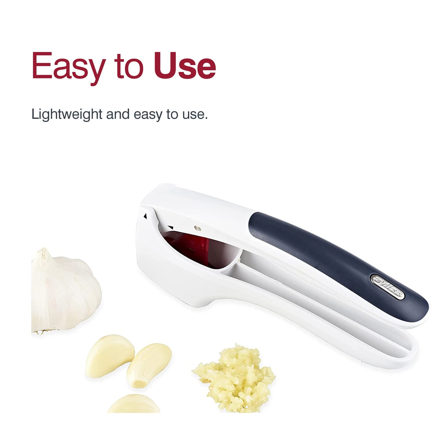 Zyliss Easy Clean Garlic Press - No Need To Peel, Crusher, Mincer - White, Grey