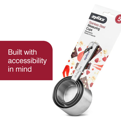 Zyliss Bakeware Premium Stainless Steel Measuring Cups, Set of 4 Silver