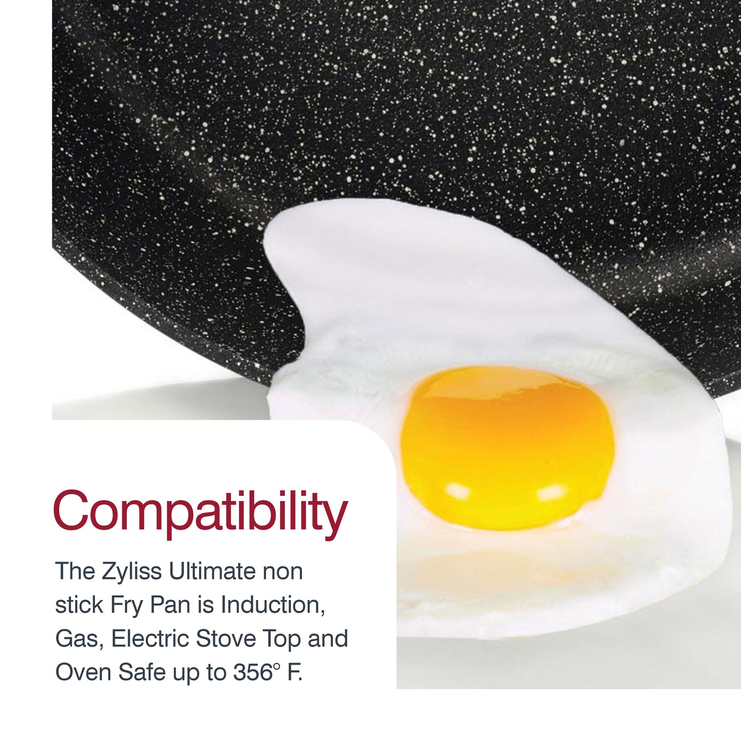 ZYLISS Cookware 8" Nonstick Fry Pan - Oven, Dishwasher, Induction and Metal Utensil Safe Cooking - Heavy Duty Forged Aluminum with Sturdy Riveted Handle