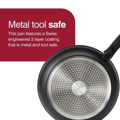 ZYLISS Cookware 9.5" Nonstick Fry Pan - Oven, Dishwasher, Induction and Metal Utensil Safe Cooking - Heavy Duty Forged Aluminum with Sturdy Riveted Handle