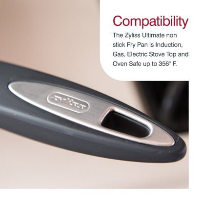 ZYLISS Cookware 9.5" Nonstick Fry Pan - Oven, Dishwasher, Induction and Metal Utensil Safe Cooking - Heavy Duty Forged Aluminum with Sturdy Riveted Handle