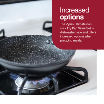 ZYLISS Cookware 8" and 11" Nonstick Fry Pan Set - Oven, Dishwasher, Induction and Metal Utensil Safe Cooking - Heavy Duty Forged Aluminum with Sturdy Riveted Handle (2 Piece Set)