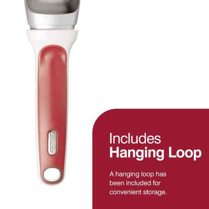 ZYLISS Right Scoop - Balanced Metal Ice Cream Scoop Set - Ergonomic Handle - Red