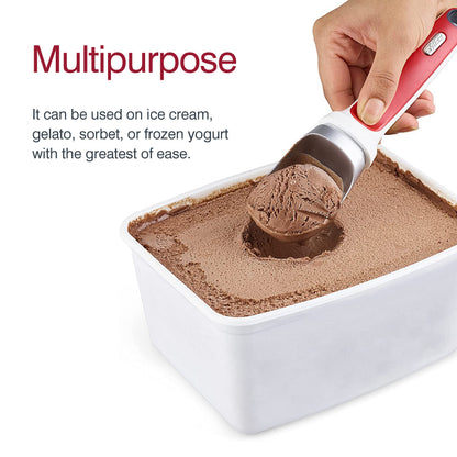 ZYLISS Right Scoop - Balanced Metal Ice Cream Scoop Set - Ergonomic Handle - Red