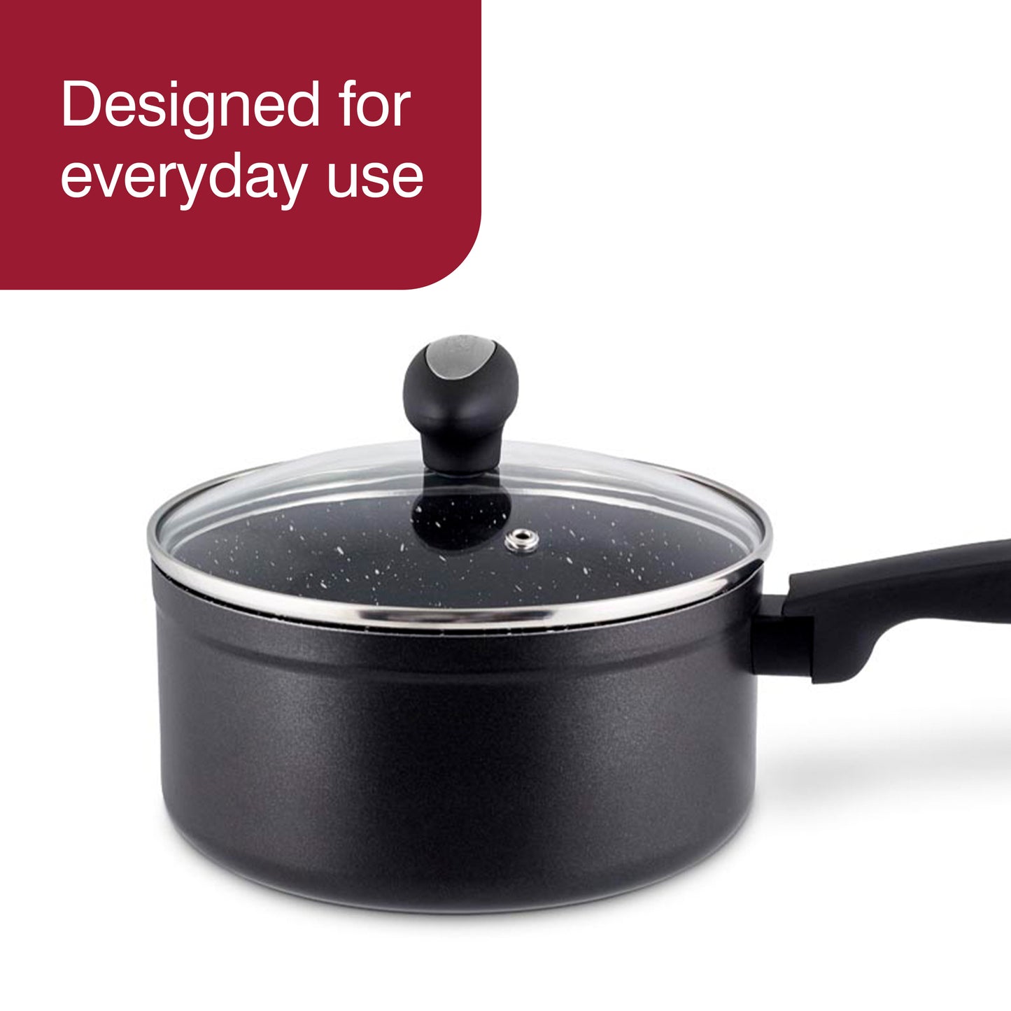 Zyliss Nonstick Saucepan with Glass Lid, 2.7 Qt, Gray