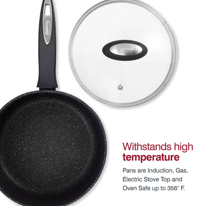 Zyliss Nonstick Saucepan with Glass Lid, 2.7 Qt, Gray