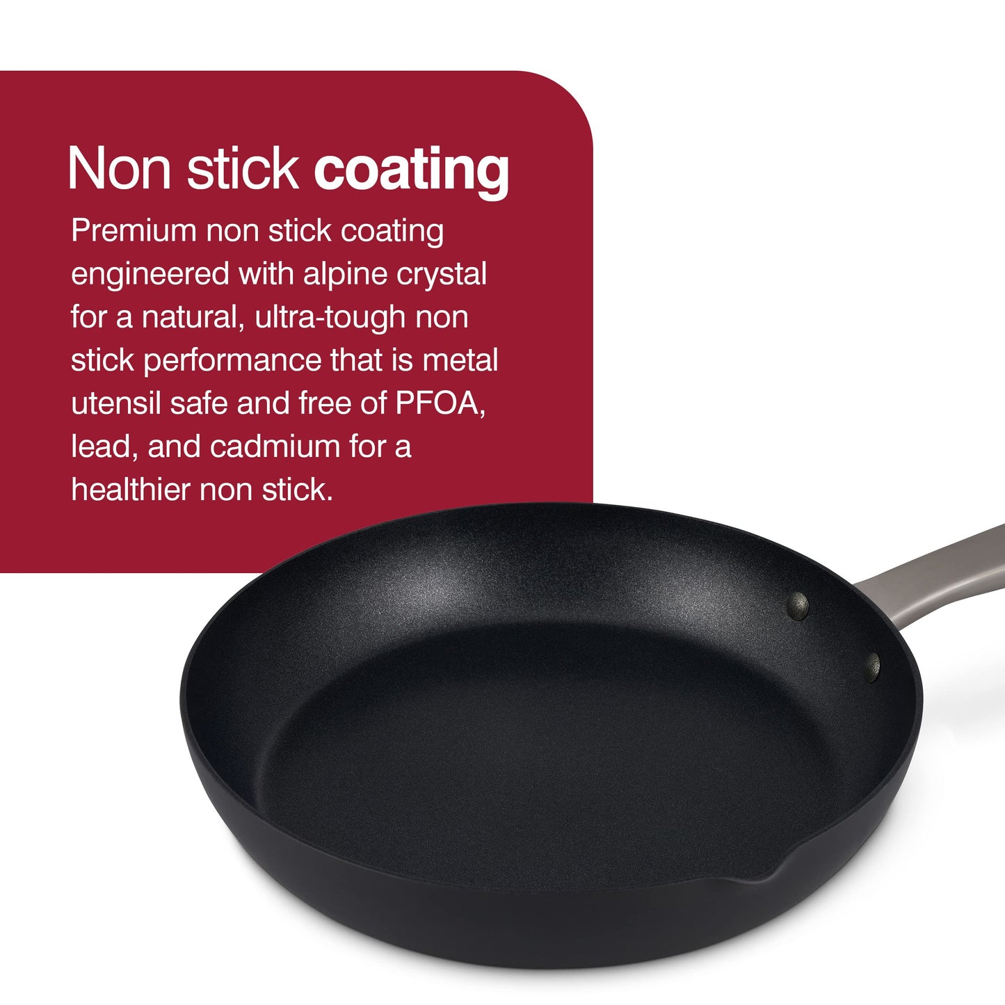 Zyliss Ultimate Pro Nonstick Frying Pan, 9.5" Hard Anodized Cookware with Pour Spout