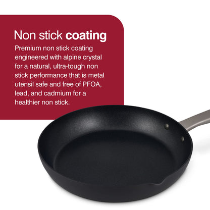 Zyliss Ultimate Pro Nonstick Frying Pan, 9.5" Hard Anodized Cookware with Pour Spout