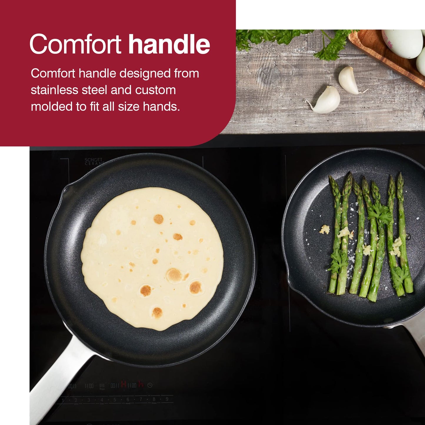 Zyliss Ultimate Pro Nonstick Frying Pan, 9.5" Hard Anodized Cookware with Pour Spout