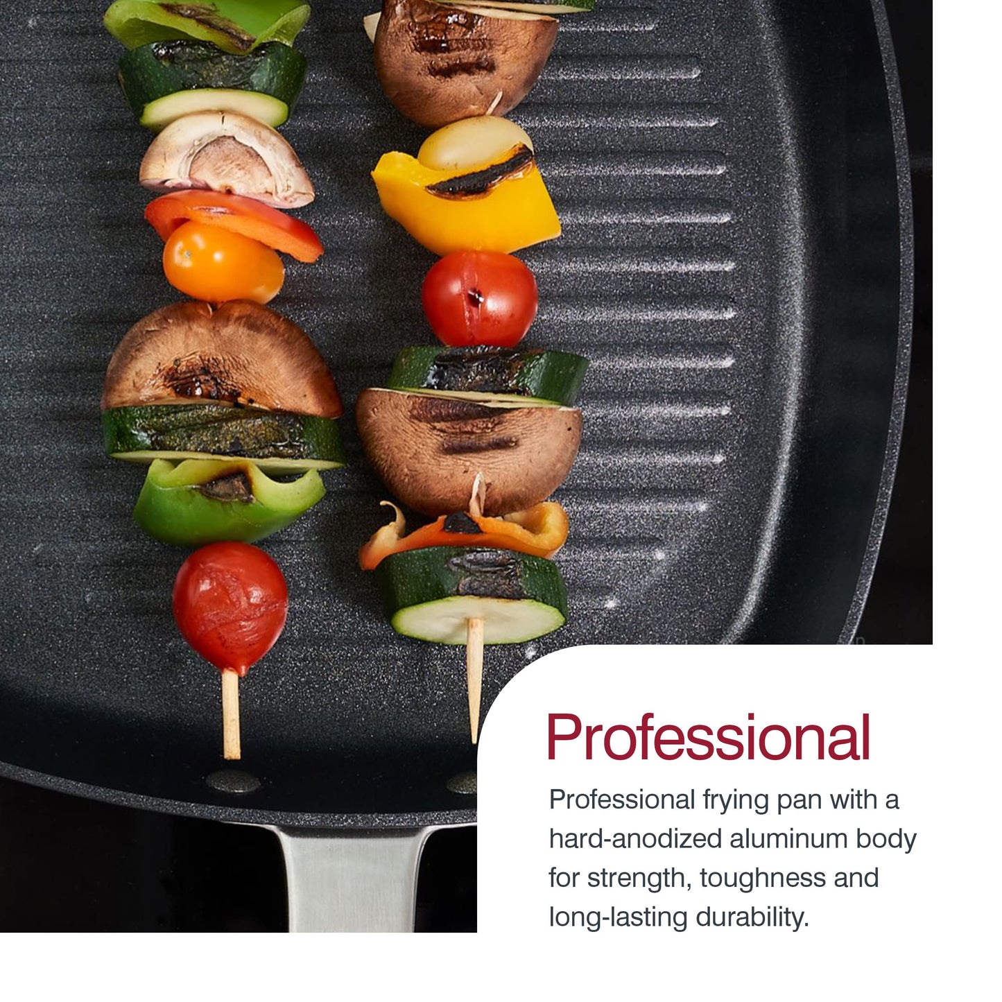 Zyliss Ultimate Pro Nonstick Grill Pan, 10" Hard Anodized Cookware with Pour Spout