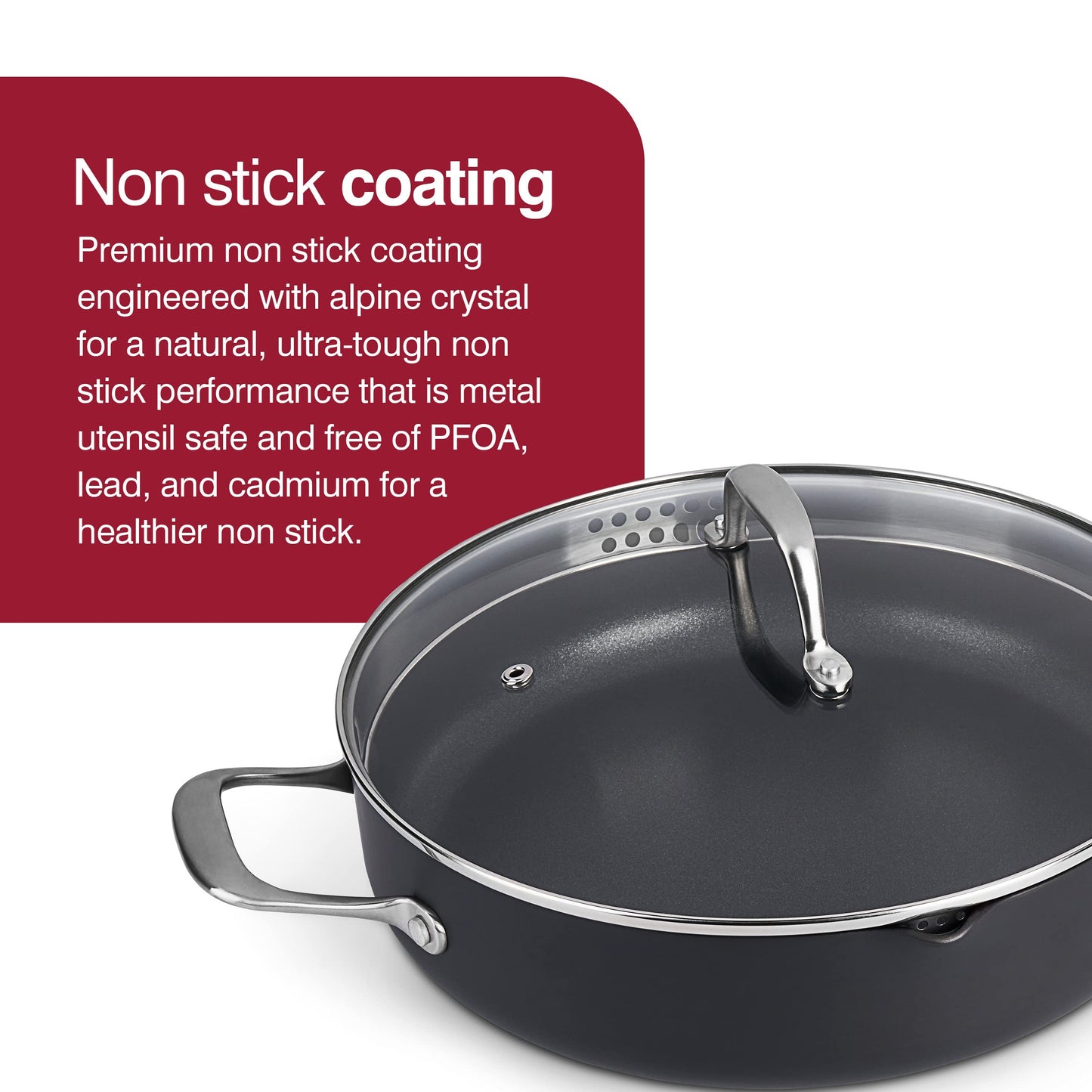 Zyliss Ultimate Pro Nonstick Saute Pan, 11" Hard Anodized Cookware with Pour Spout