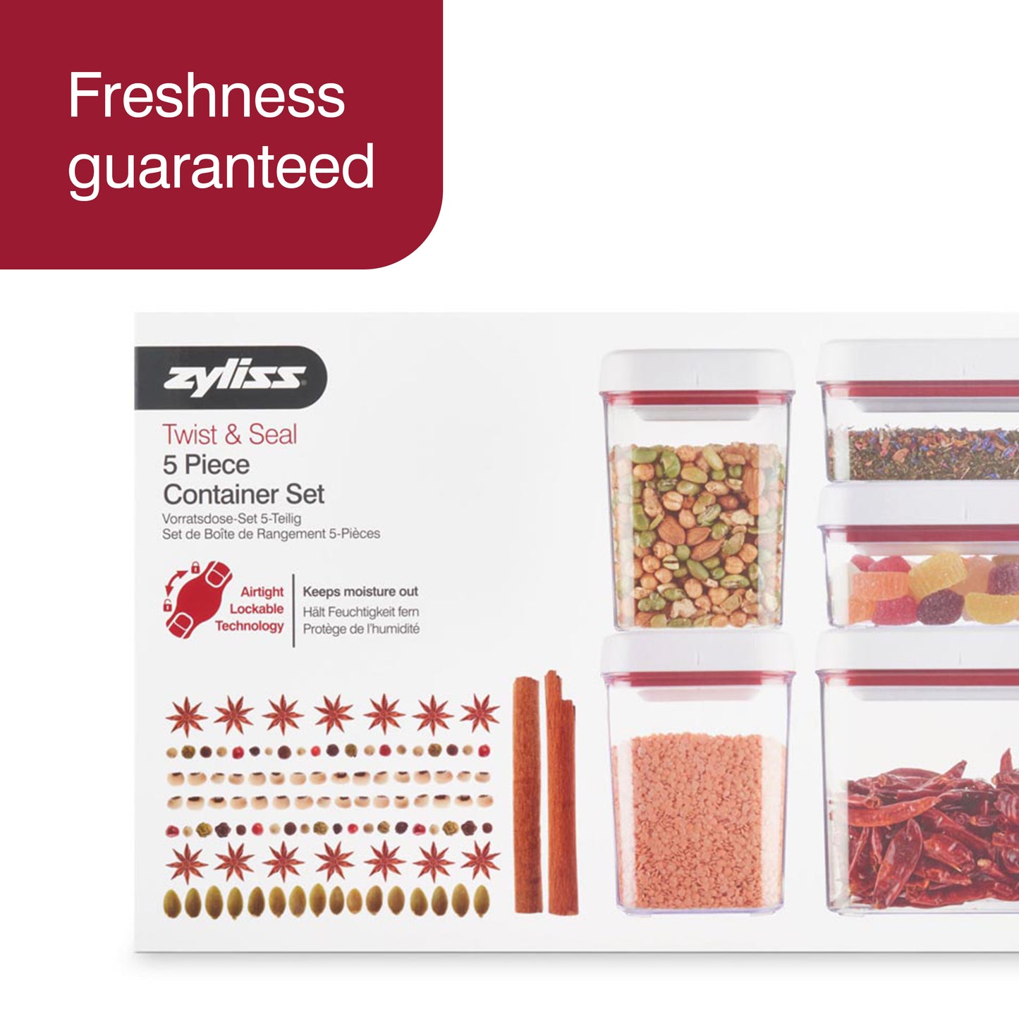 ZYLISS Twist and Seal 5 Piece Dry Storage Set, 1 EA