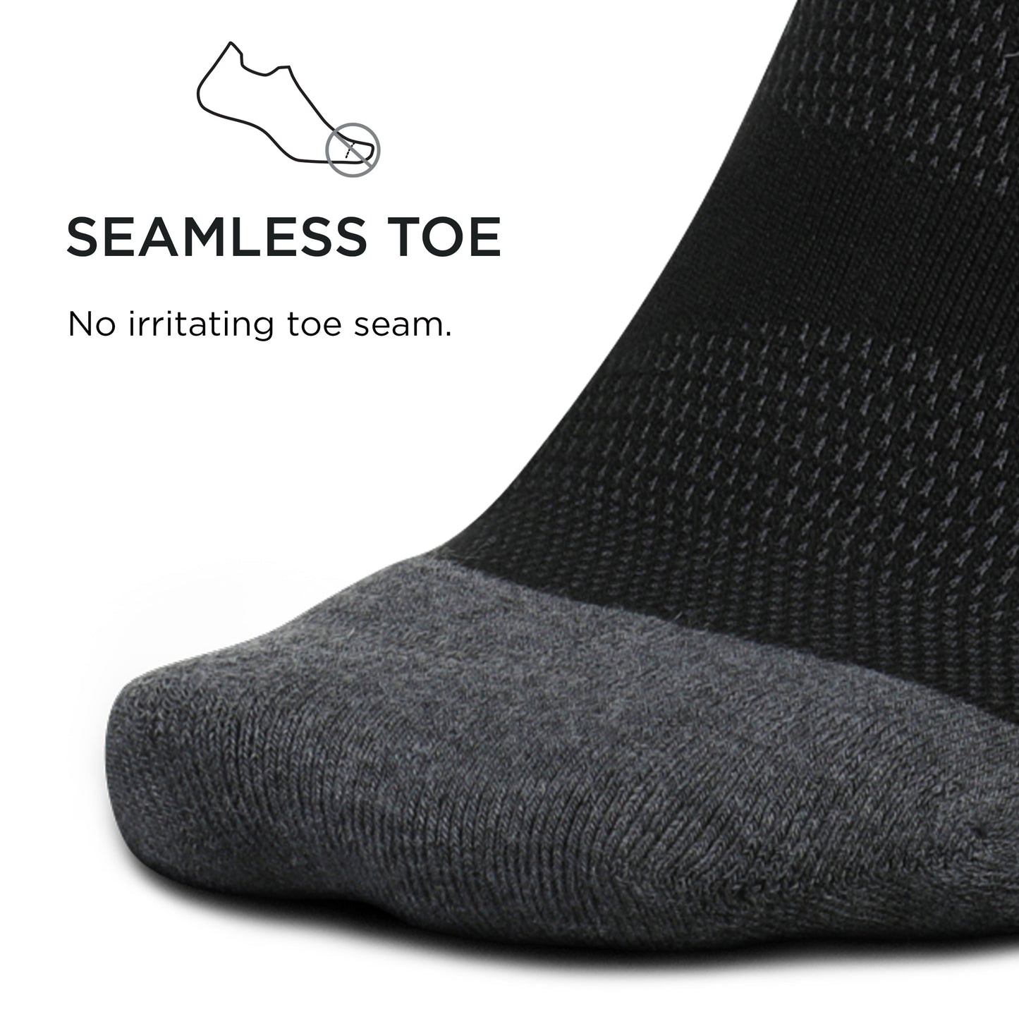 Feetures Elite Max Cushion No Show Tab Block- Running Socks for Men & Women, Athletic Compression Socks, Moisture Wicking- X-Large, Black