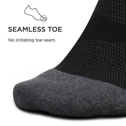 Feetures Elite Max Cushion No Show Tab Block- Running Socks for Men & Women, Athletic Compression Socks, Moisture Wicking- X-Large, Black