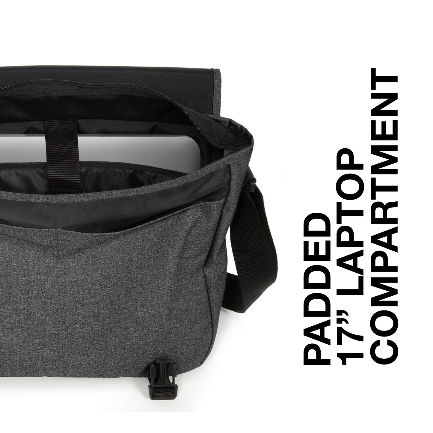 Eastpak Delegate + Messenger Bag - Laptop Bag for School, Travel, Work, or Bookbag - Black Denim