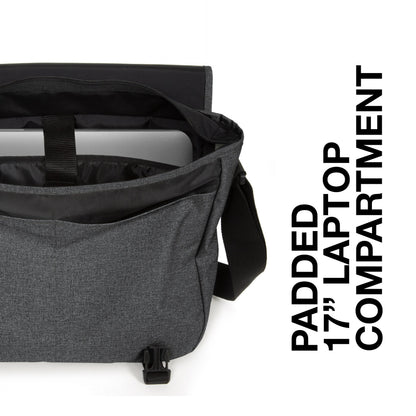 Eastpak Delegate + Messenger Bag - Laptop Bag for School, Travel, Work, or Bookbag - Black Denim