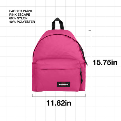 Eastpak Padded Pak'r Backpack - Bag for School, Travel, Work, or Bookbag - Pink Escape