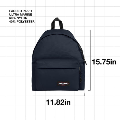 Eastpak Padded Pak'r Backpack - Bag for School, Travel, Work, or Bookbag - Ultra Marine