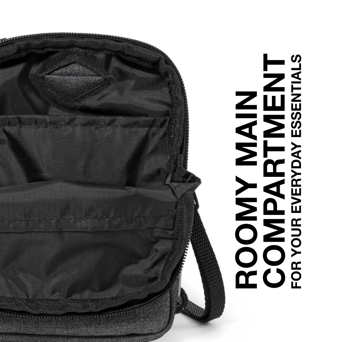 Eastpak Buddy Shoulder Bag - Storage for Keys, Wallet, and More - Black Denim