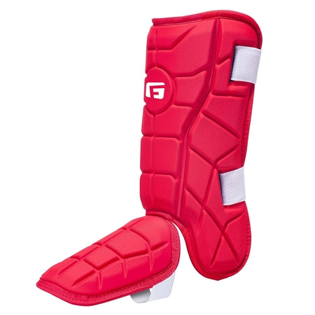 G-Form Elite Batter's Leg Guard - Baseball Leg Guard with Adjustable Straps - RH Hitter, Red, Adult