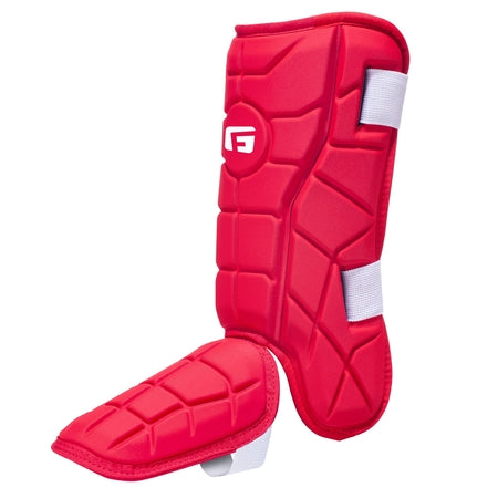 G-Form Elite Batter's Leg Guard - Baseball Leg Guard with Adjustable Straps - LH Hitter, Red, Adult
