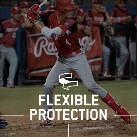 G-Form Elite Batter's Leg Guard - Baseball Leg Guard with Adjustable Straps - LH Hitter, Red, Adult