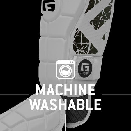 G-Form Elite Batter's Leg Guard - Baseball Leg Guard with Adjustable Straps - RH Hitter, White, Adult