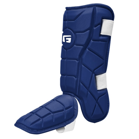 G-Form Elite Batter's Leg Guard - Baseball Leg Guard with Adjustable Straps - LH Hitter, Navy Blue, Adult